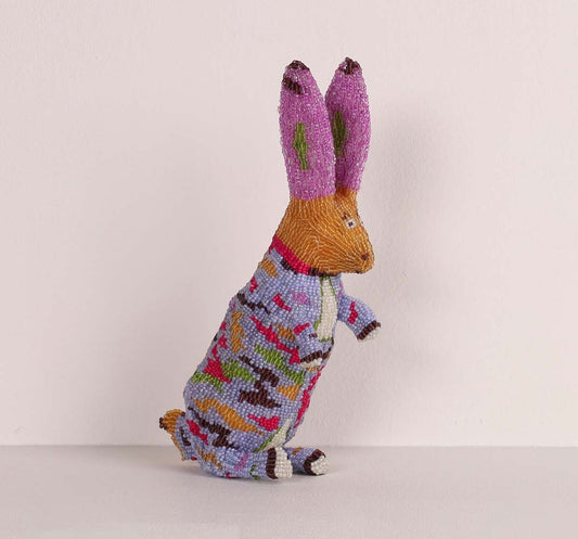 beaded bunny art