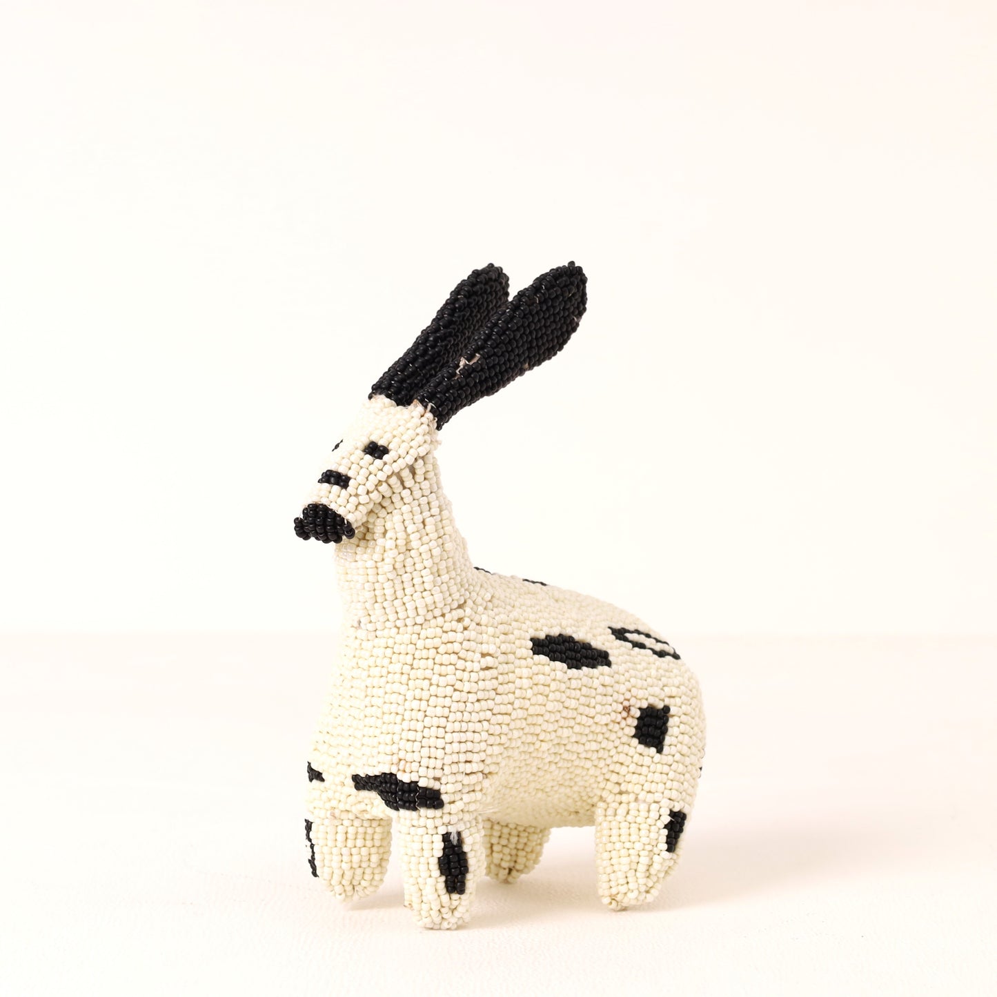 Handmade African beaded bunny sculpture