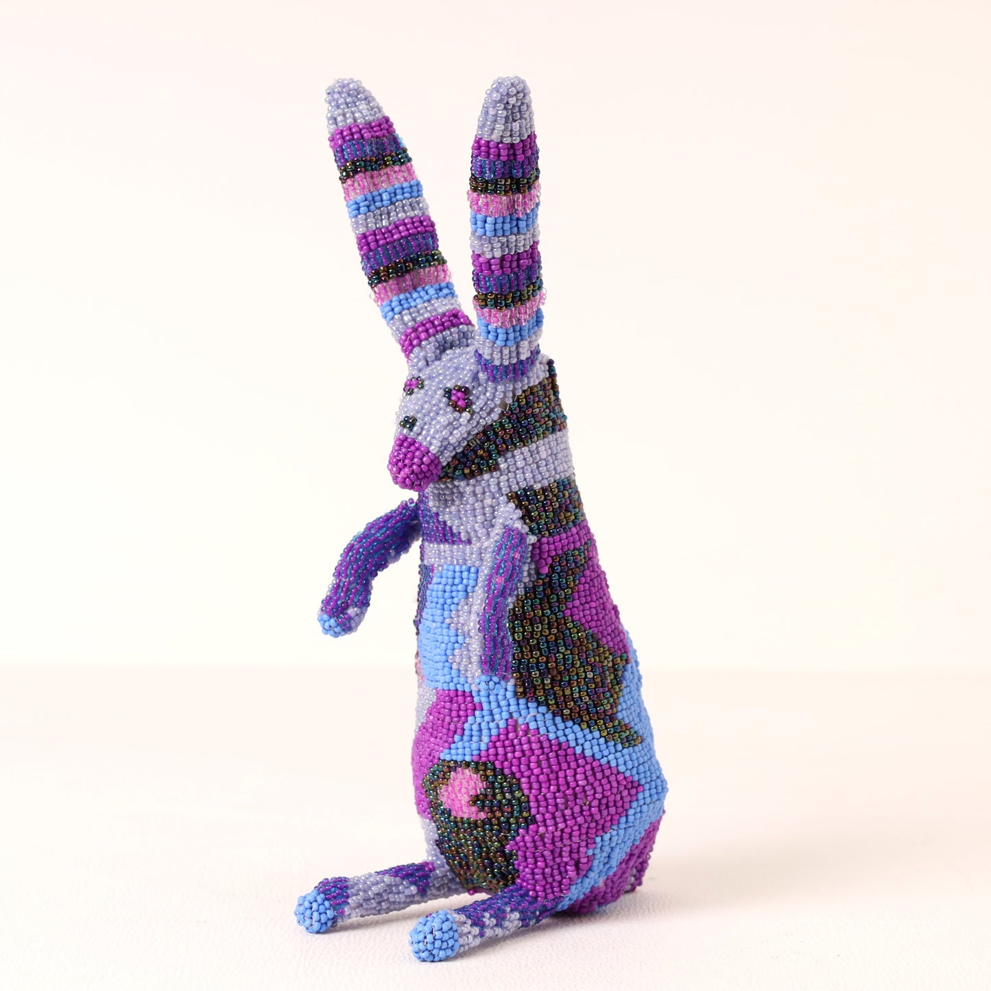 Handmade African beaded bunny sculpture