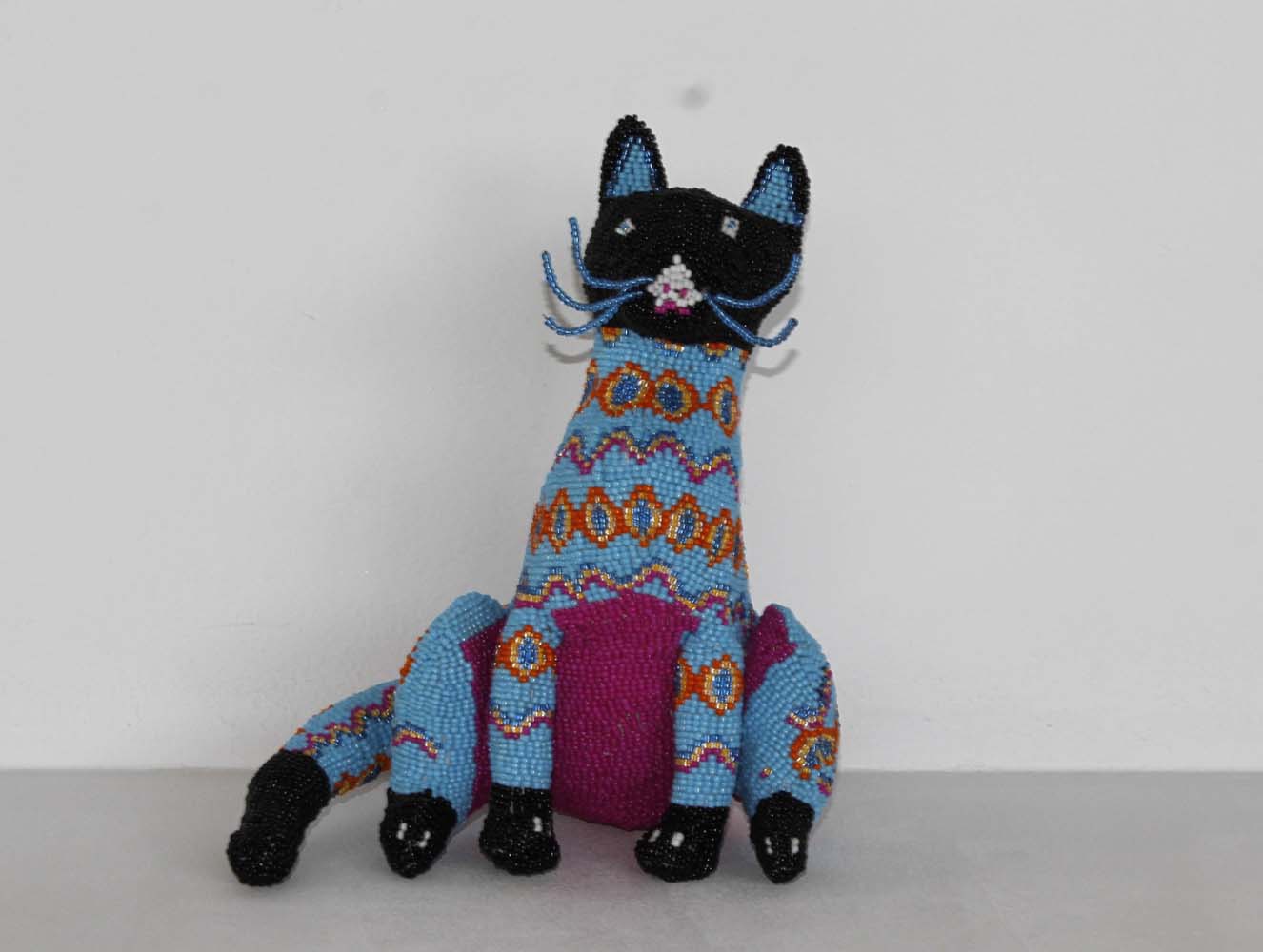 beaded cat art