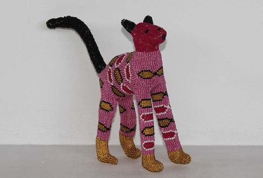 beaded cat art