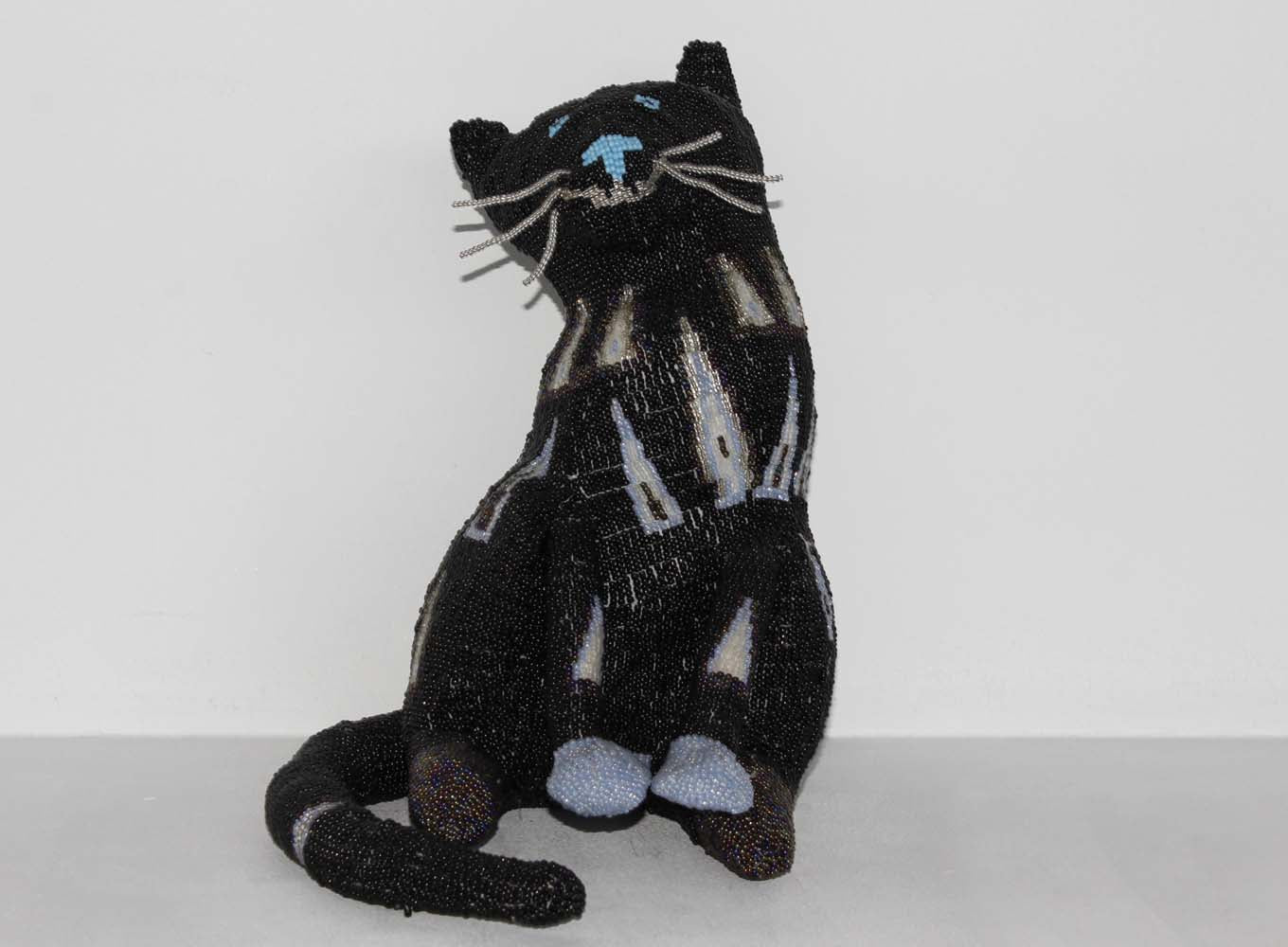 beaded cat art