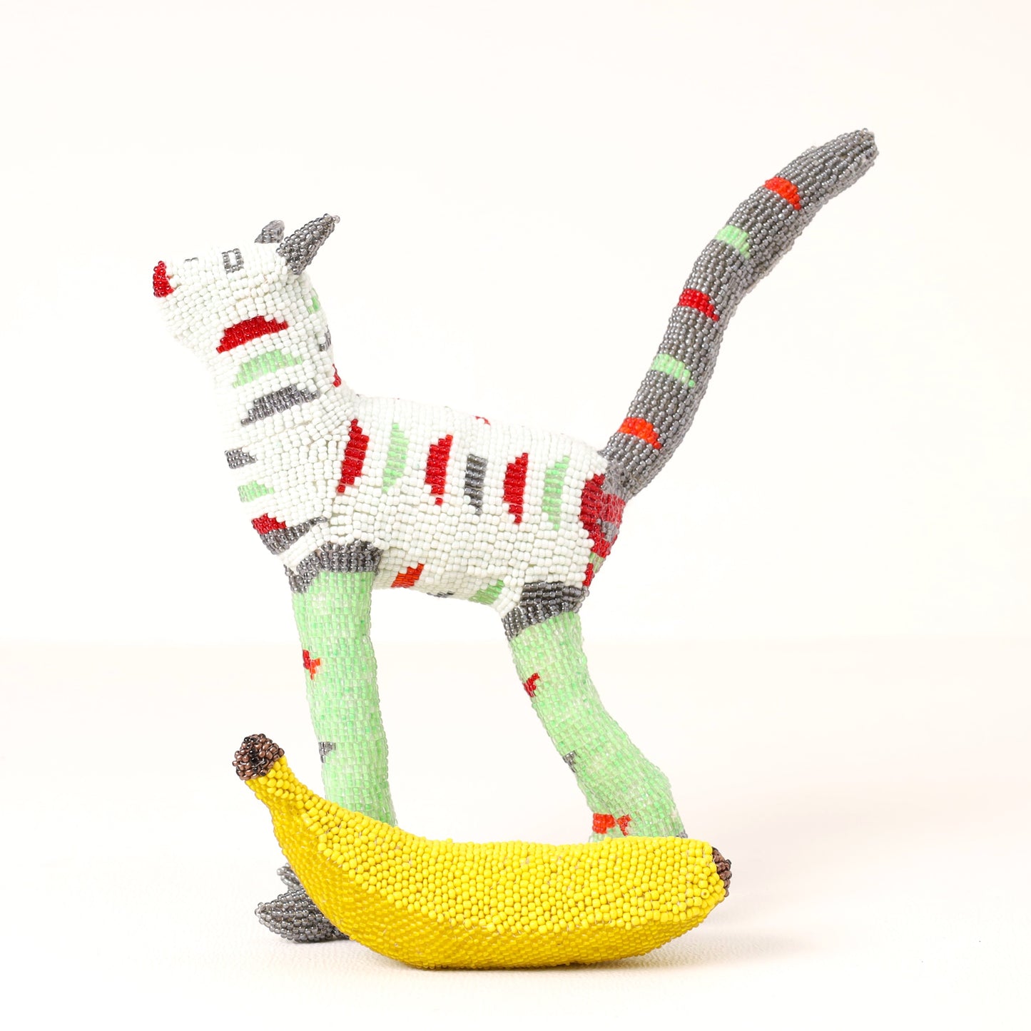 beaded cat art