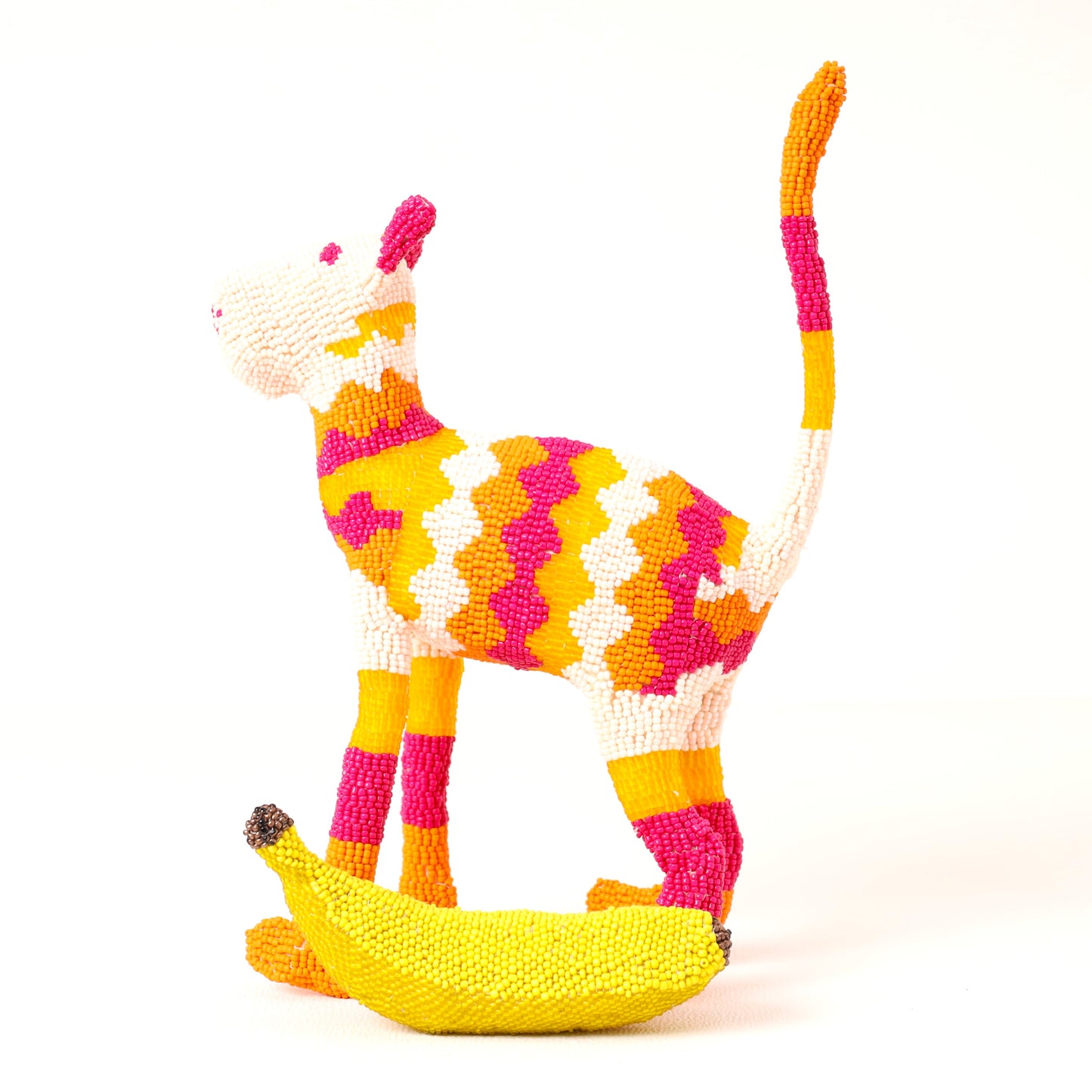 beaded cat art