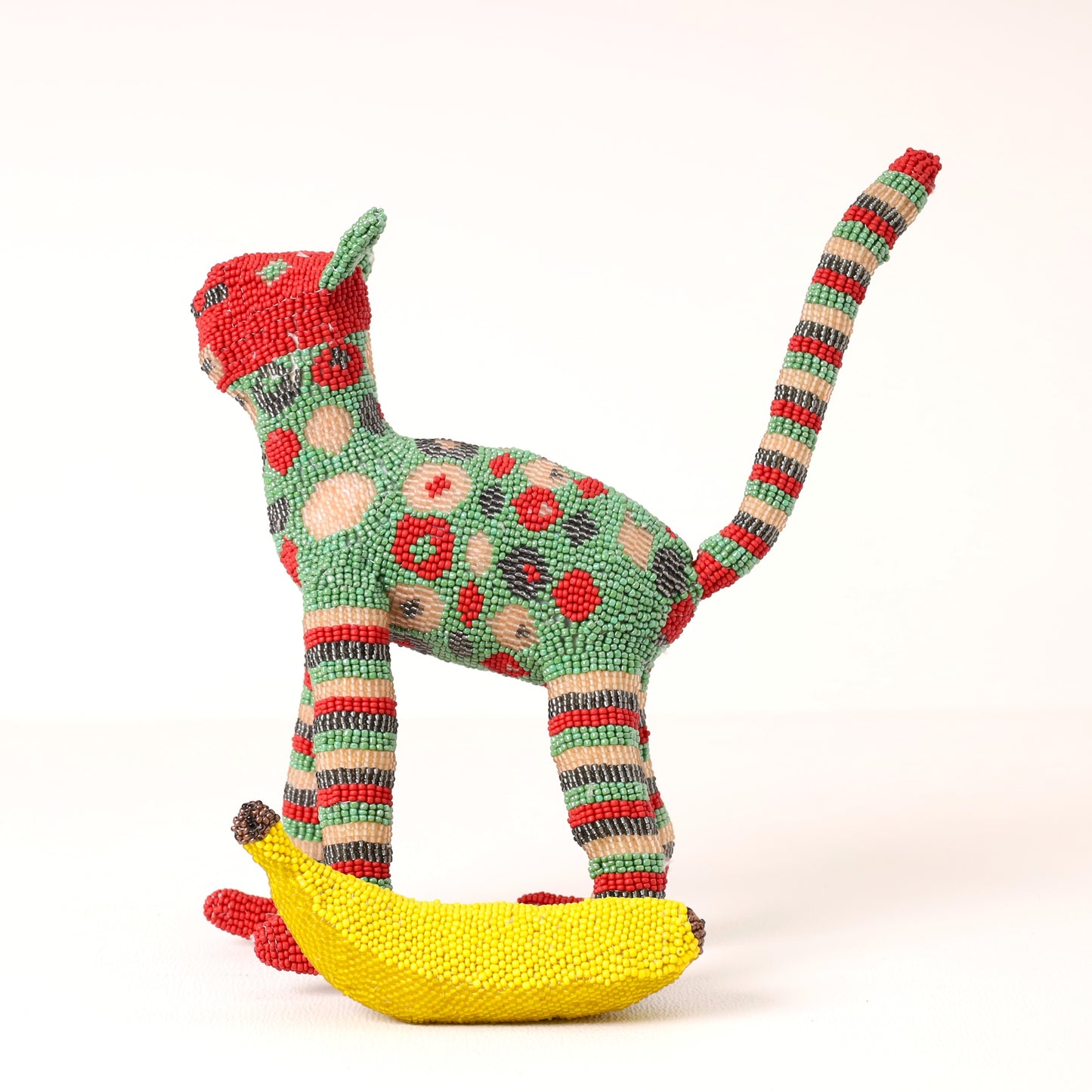 beaded cat art