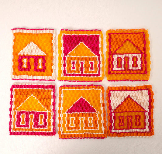 beaded coaster set