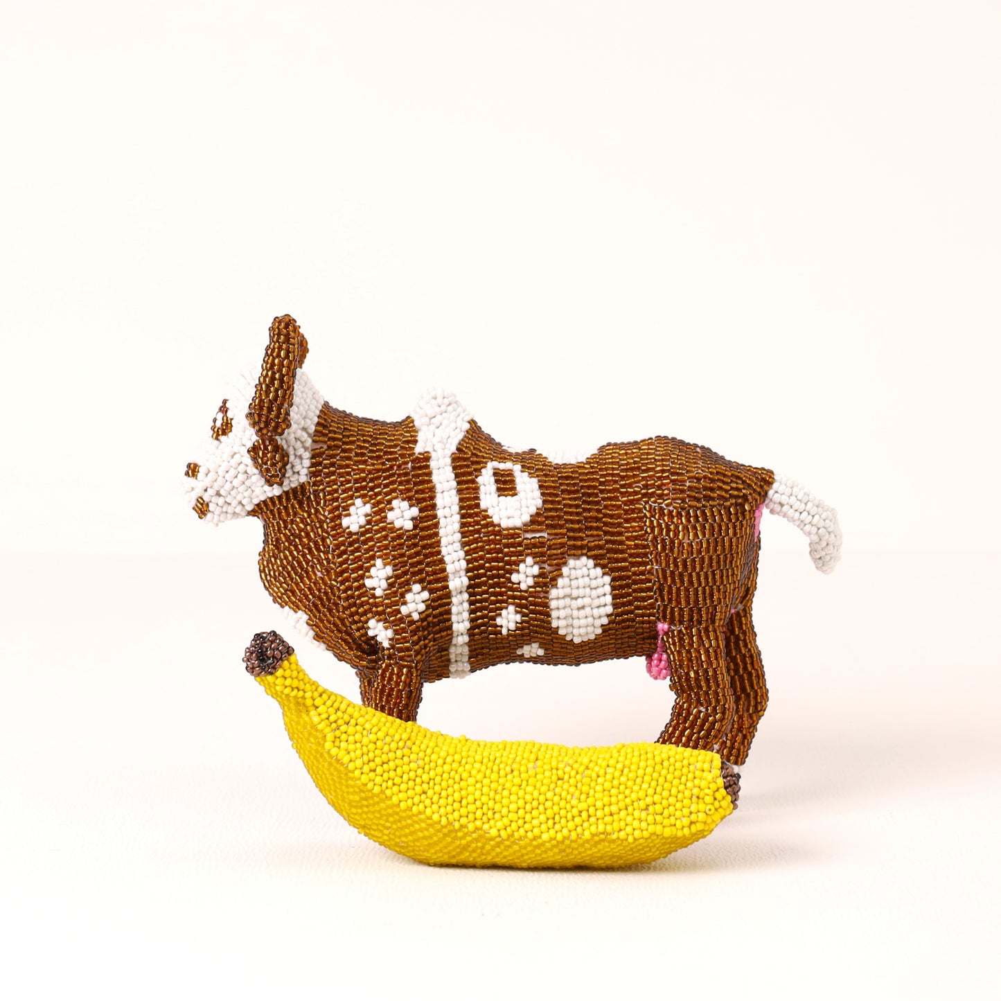 beaded cow art