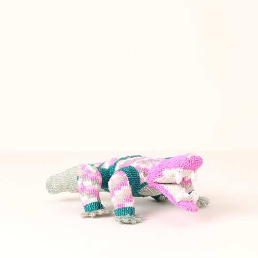 beaded crocodile art