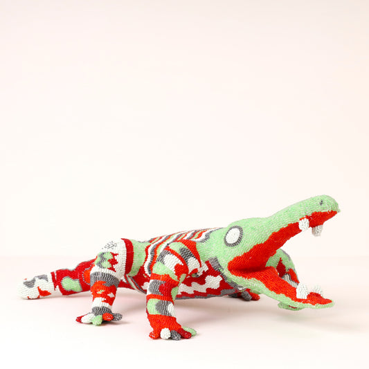 beaded crocodile art