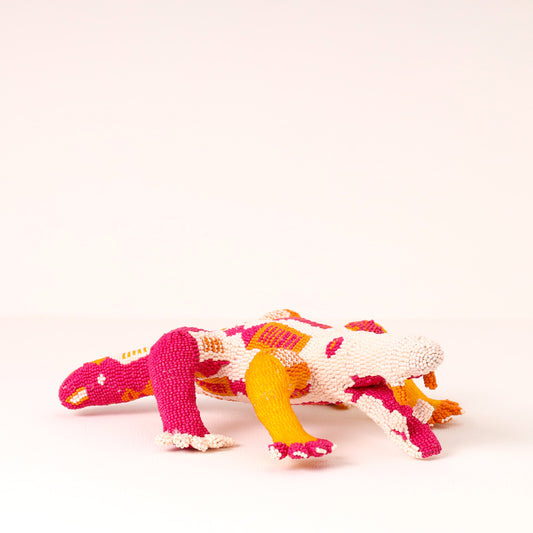 beaded crocodile art