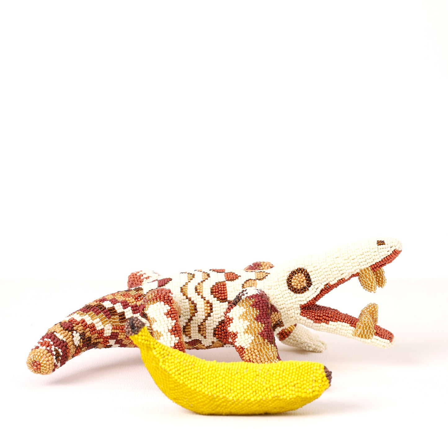 beaded crocodile art