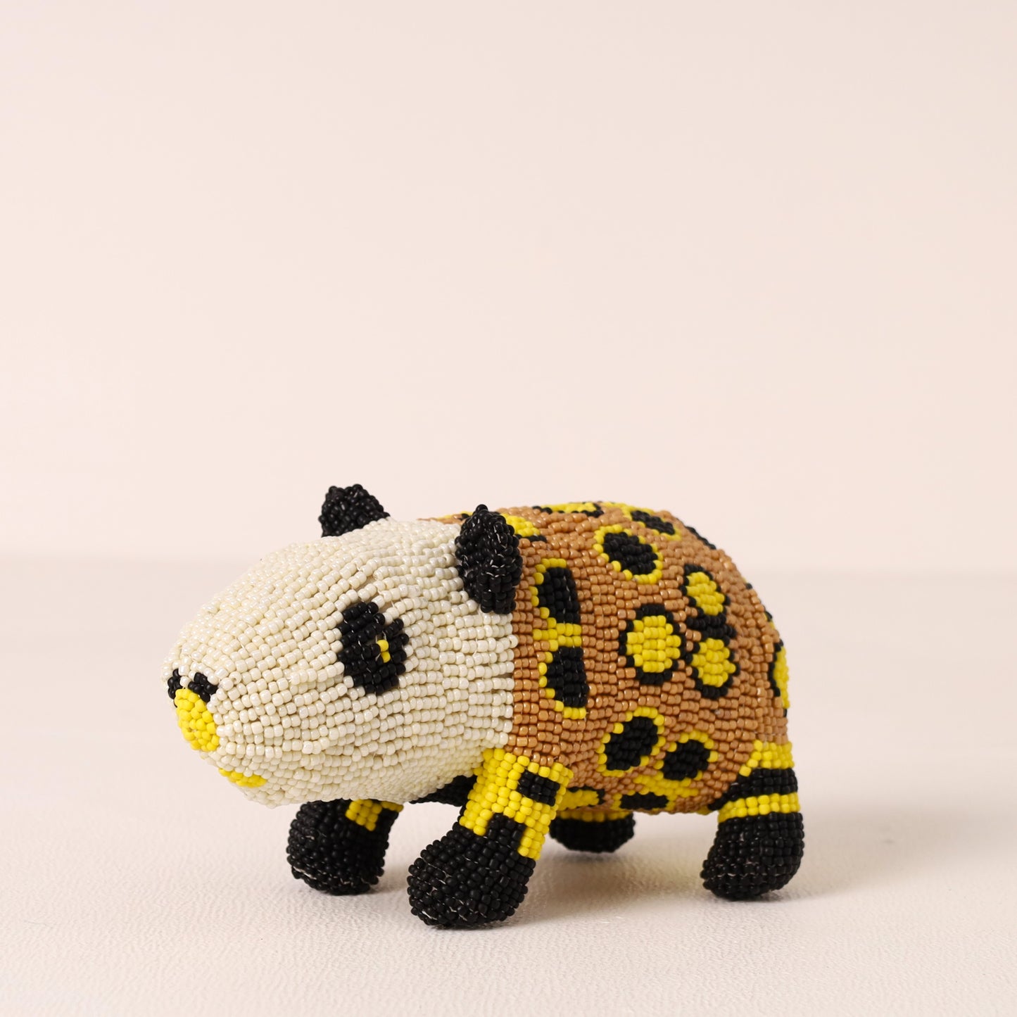 Handmade African beaded dassie sculpture