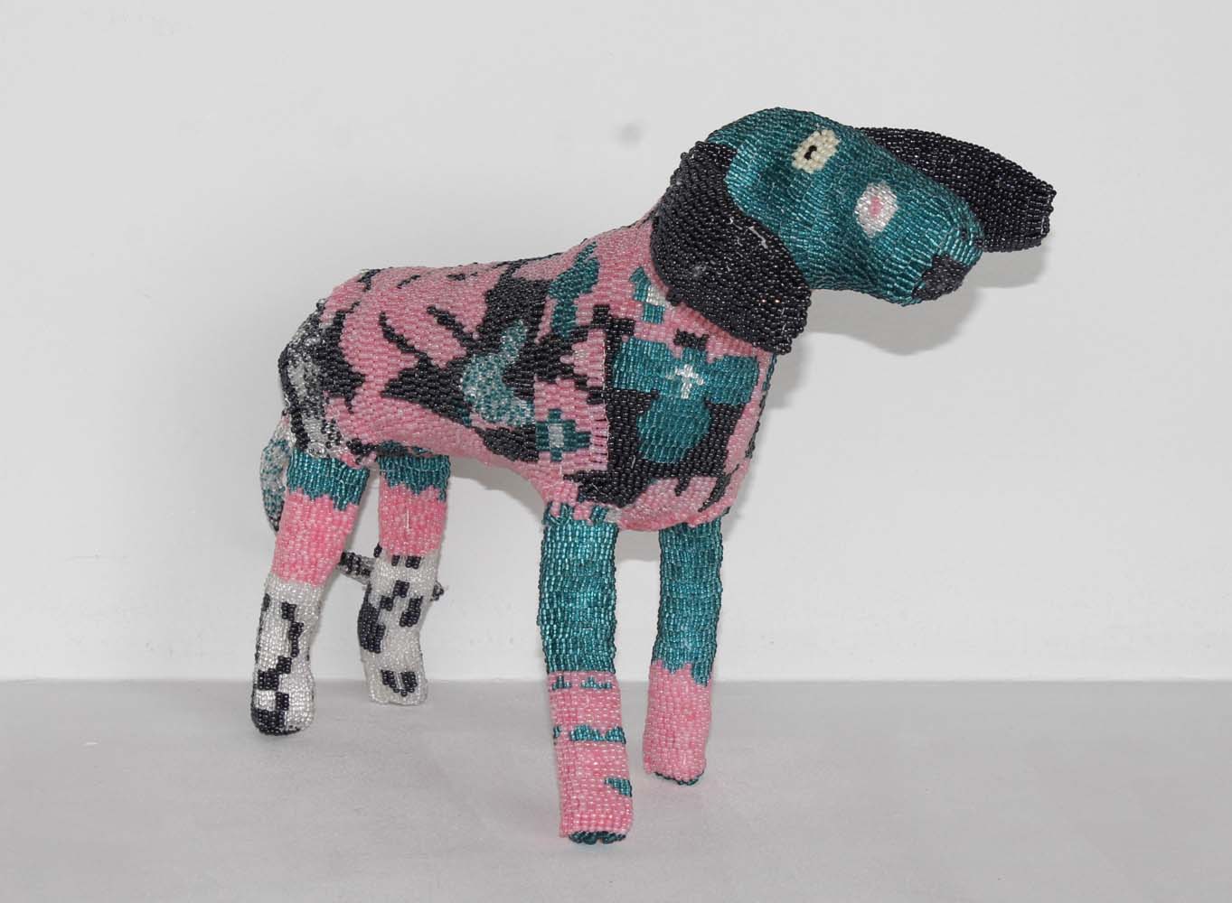 beaded dog art