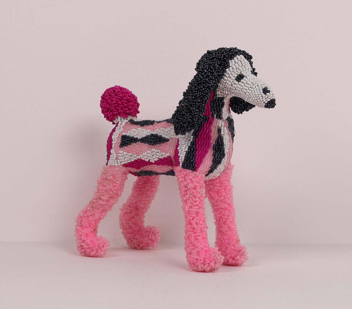 beaded dog art