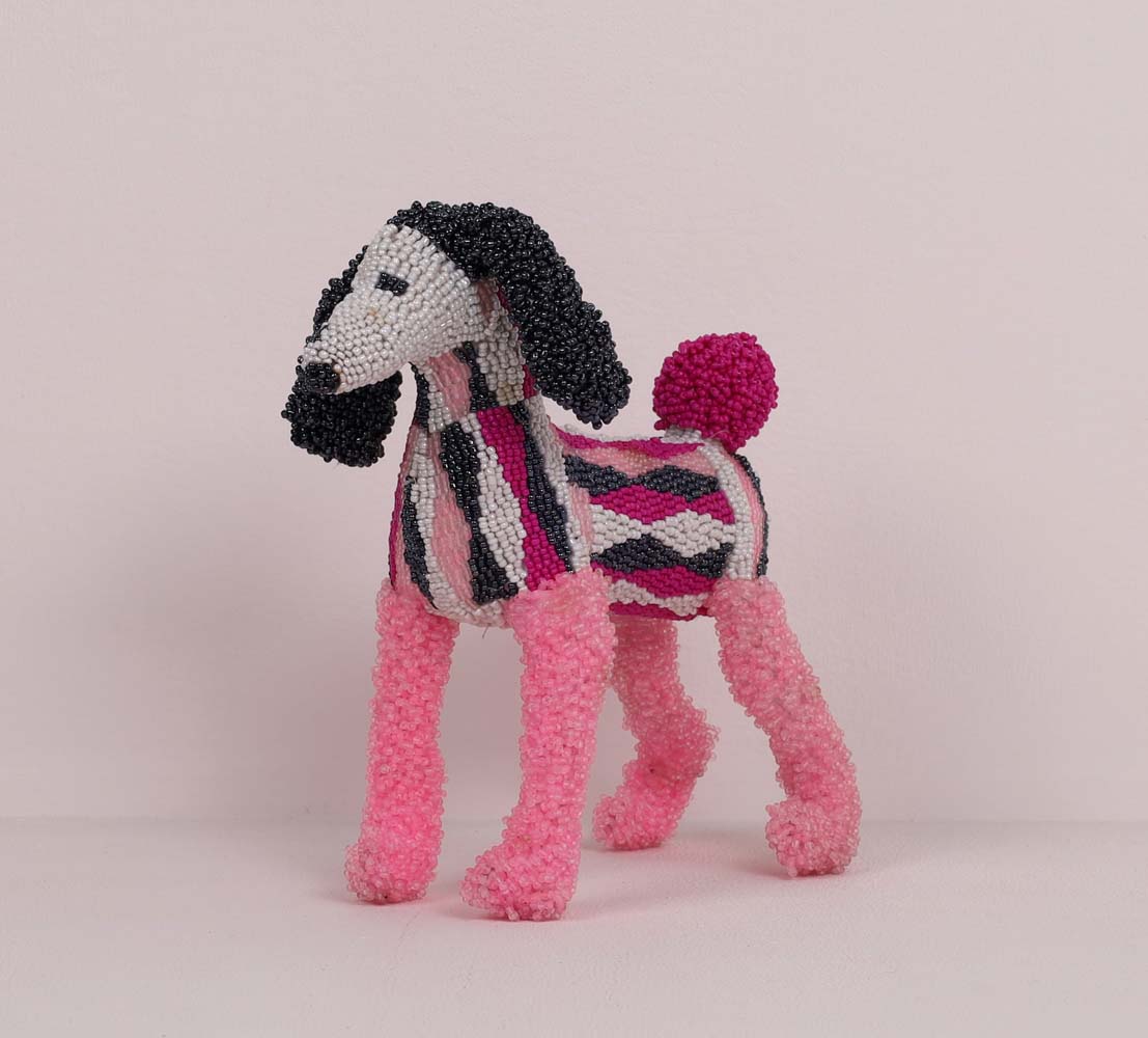 beaded dog art