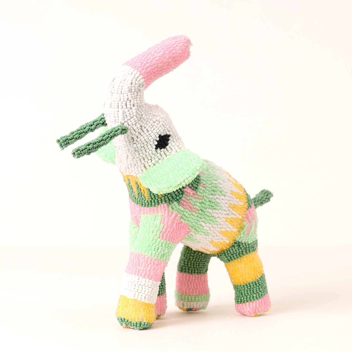 Handmade African beaded elephant sculpture