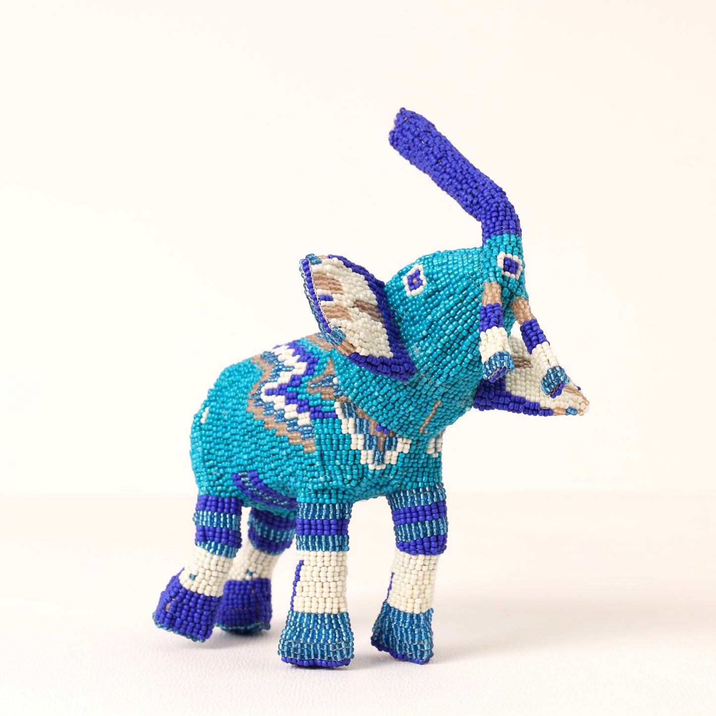 Handmade African beaded elephant sculpture