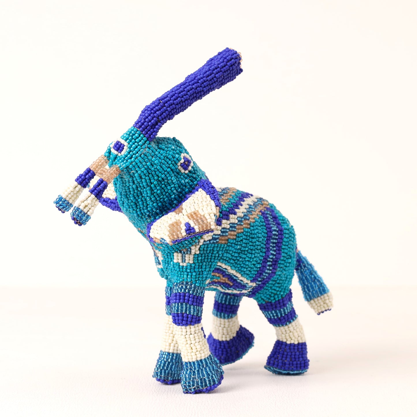 Handmade African beaded elephant sculpture