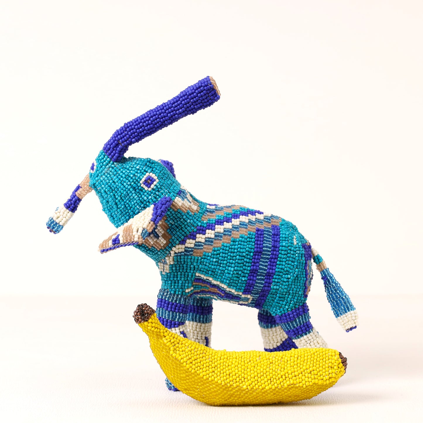 Handmade African beaded elephant sculpture