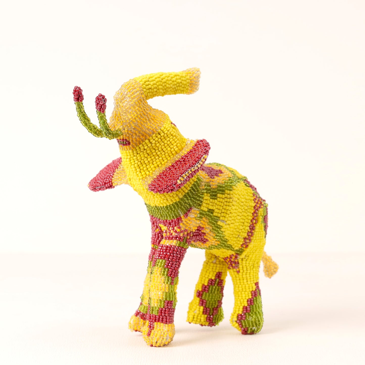 Handmade African beaded elephant sculpture