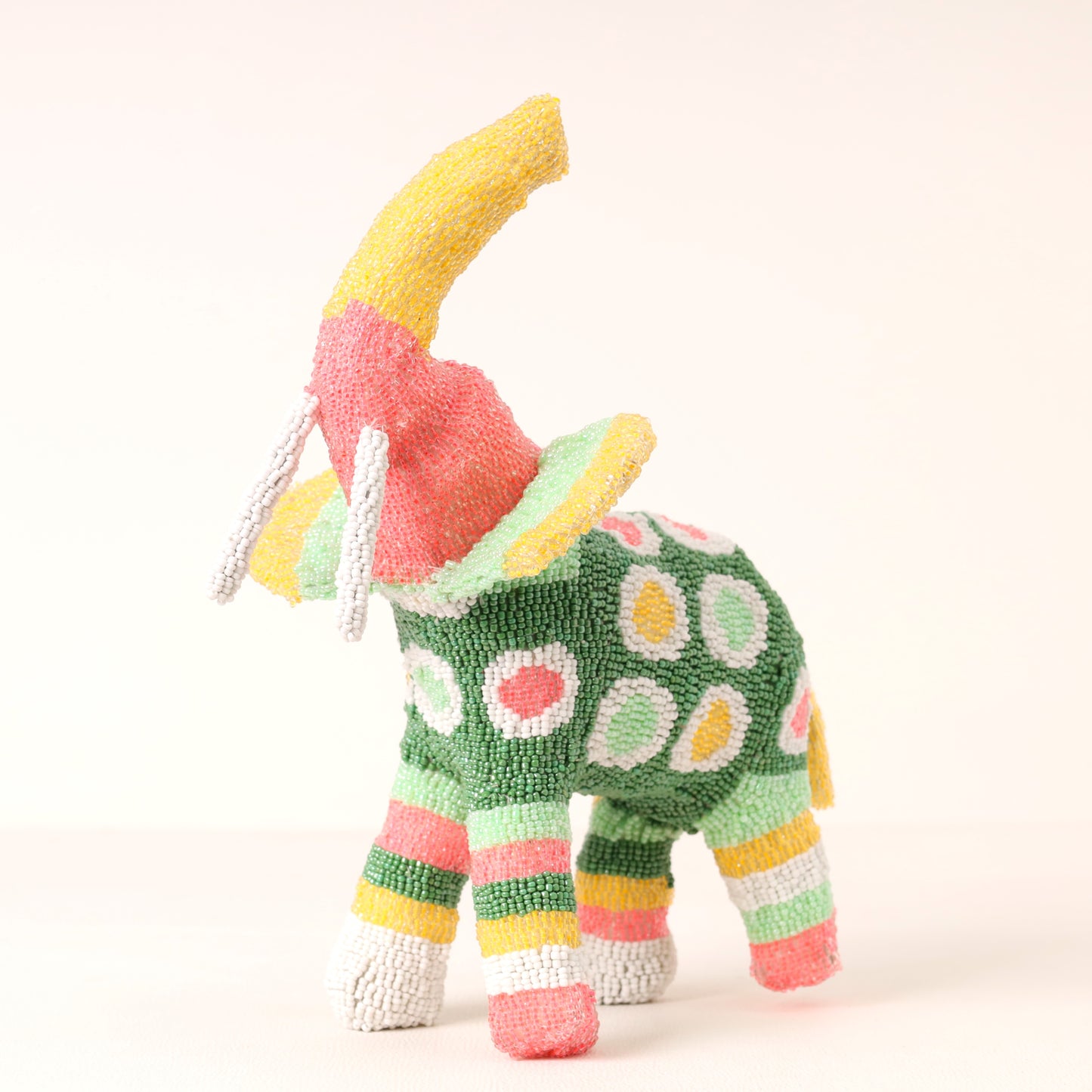 Handmade African beaded elephant sculpture