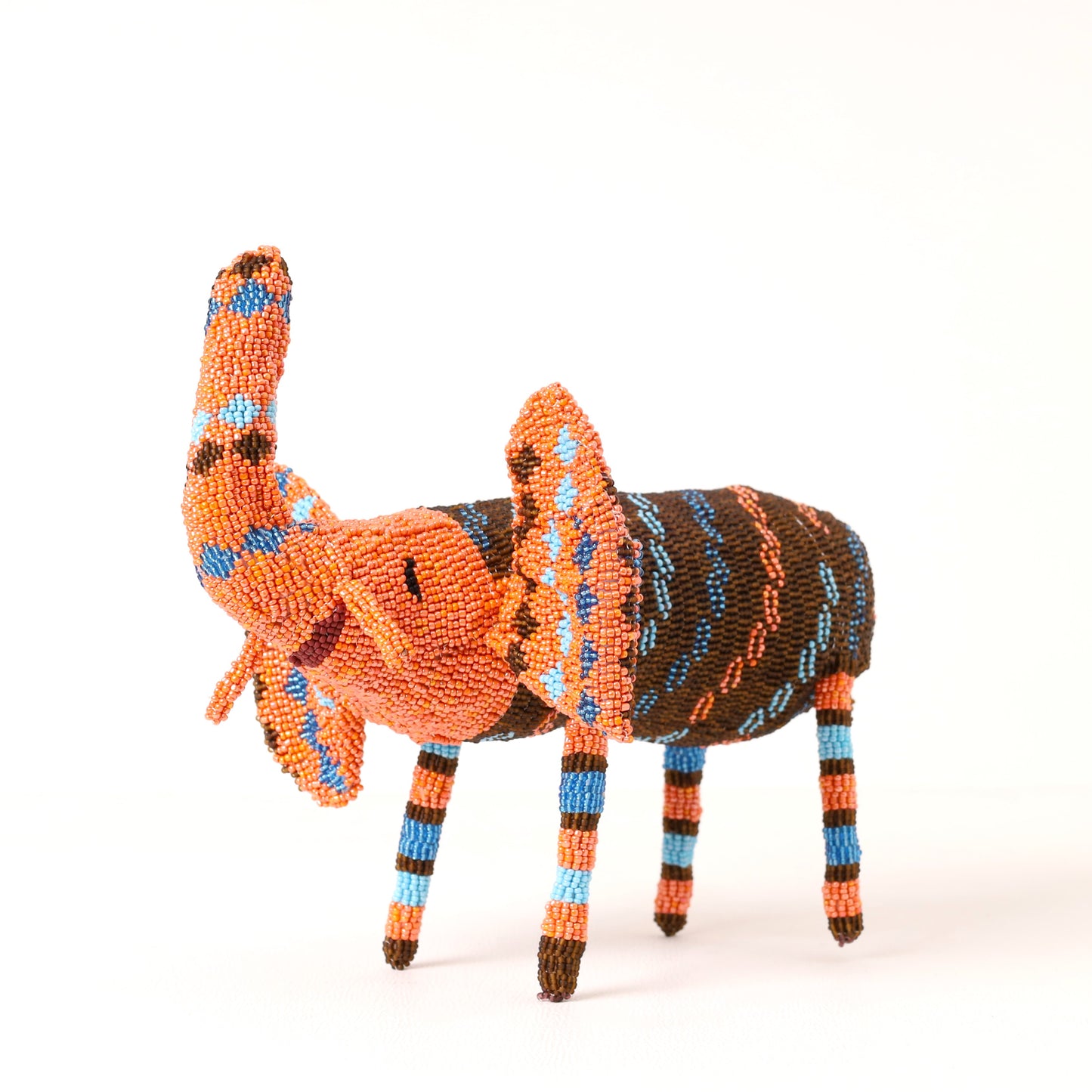 Handmade African beaded elephant sculpture
