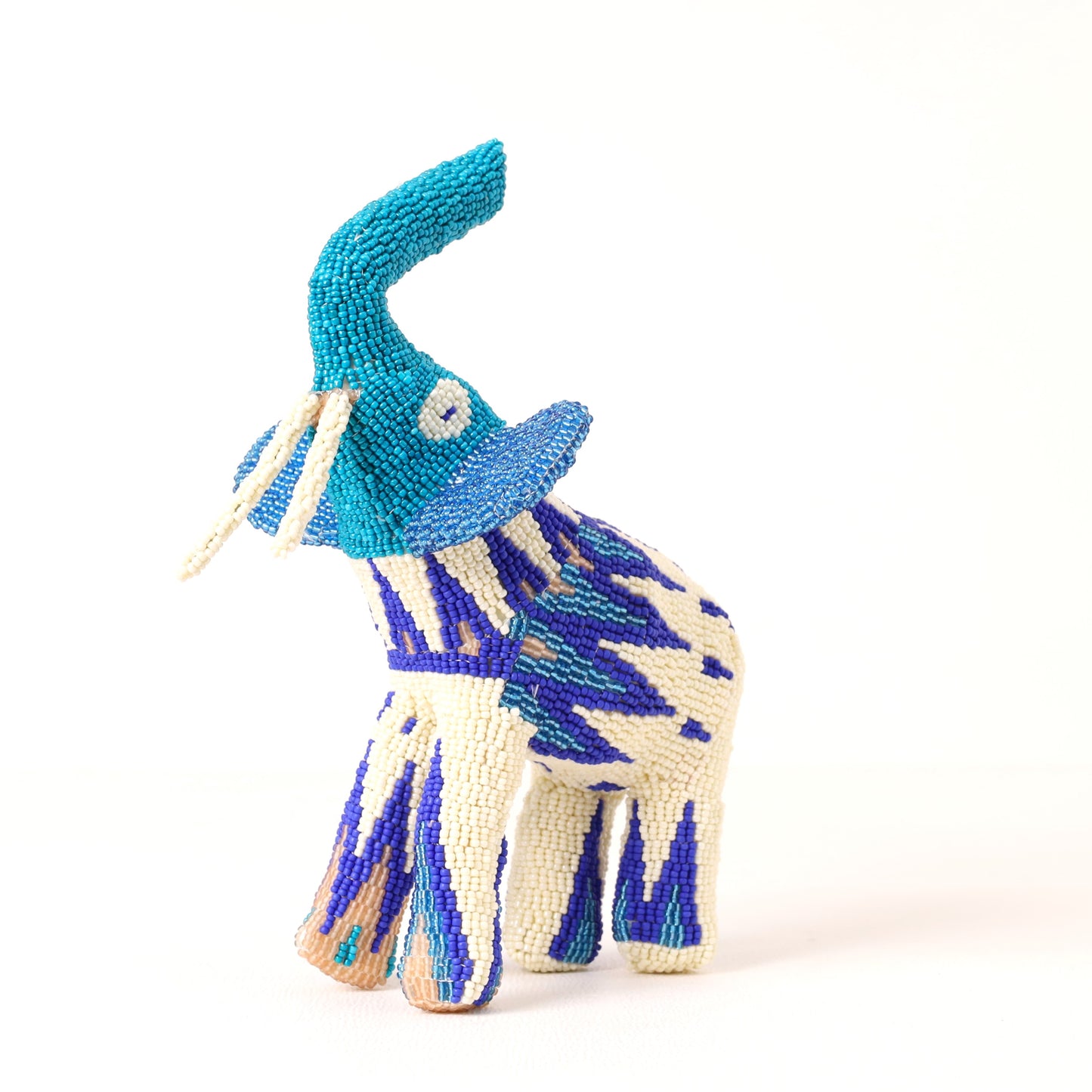 Handmade African beaded elephant sculpture