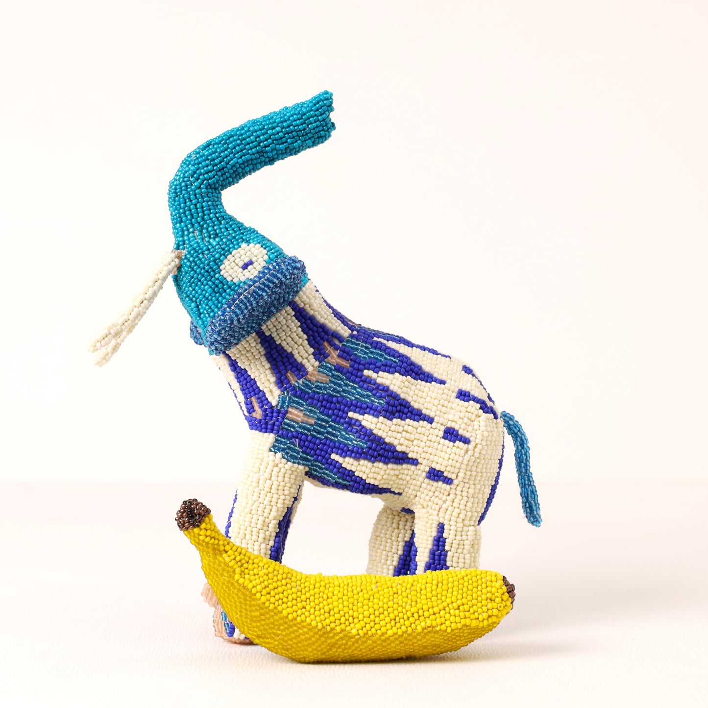 Handmade African beaded elephant sculpture