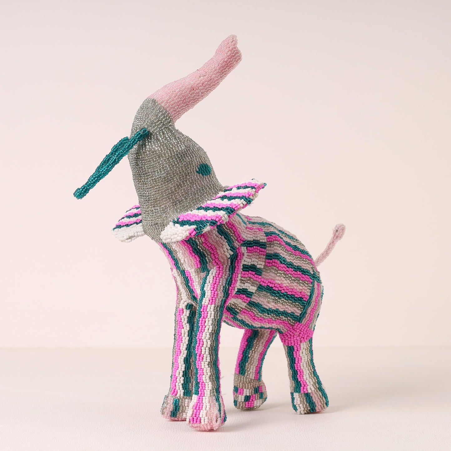 Handmade African beaded elephant sculpture