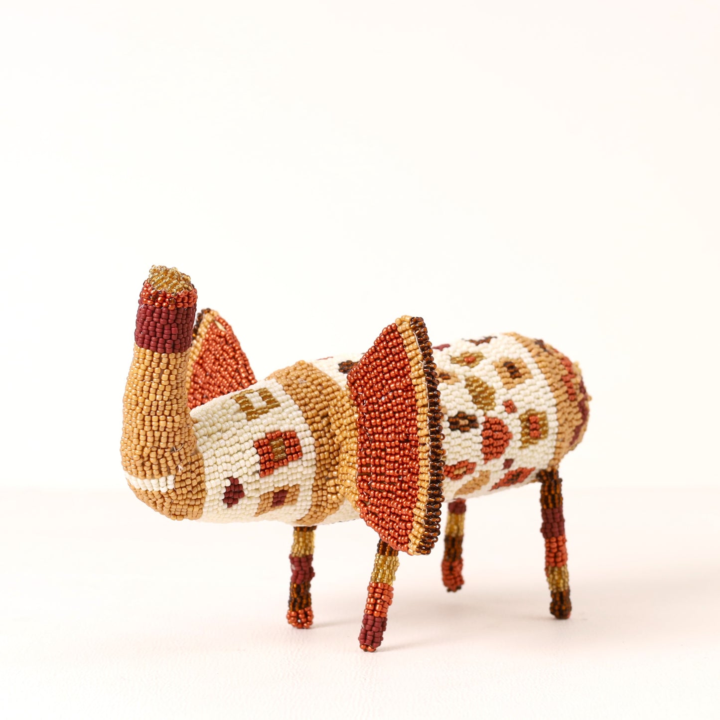 Handmade African beaded elephant sculpture
