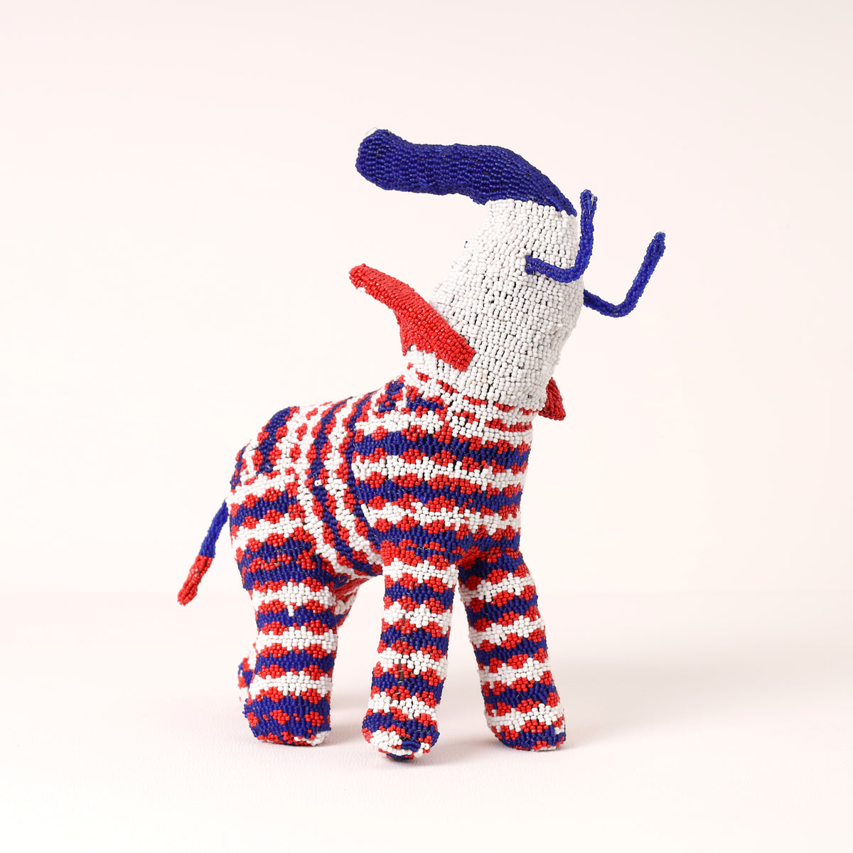 Handmade African beaded elephant sculpture
