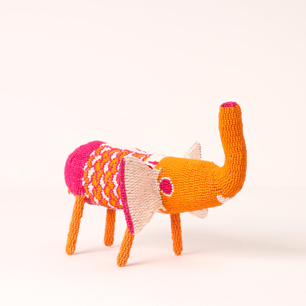 Handmade African beaded elephant sculpture