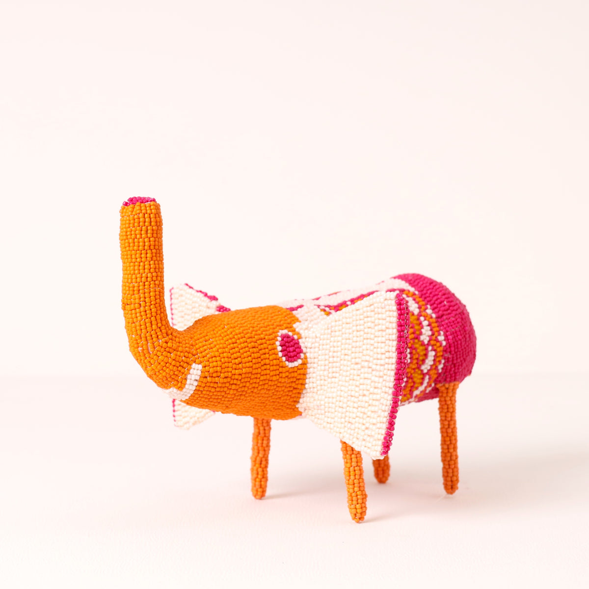 Handmade African beaded elephant sculpture