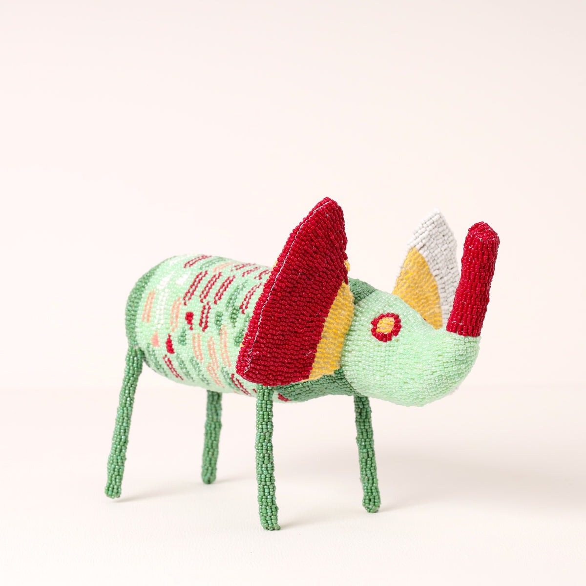 Handmade African beaded elephant sculpture