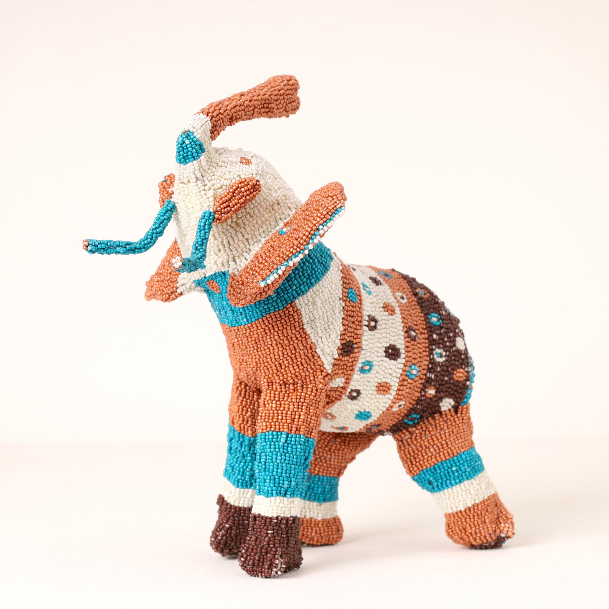 Handmade African beaded elephant sculpture