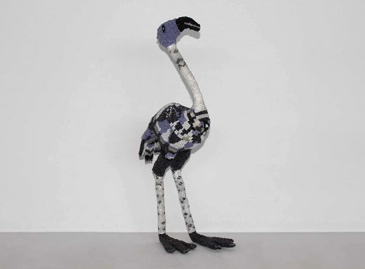 beaded flamingo art