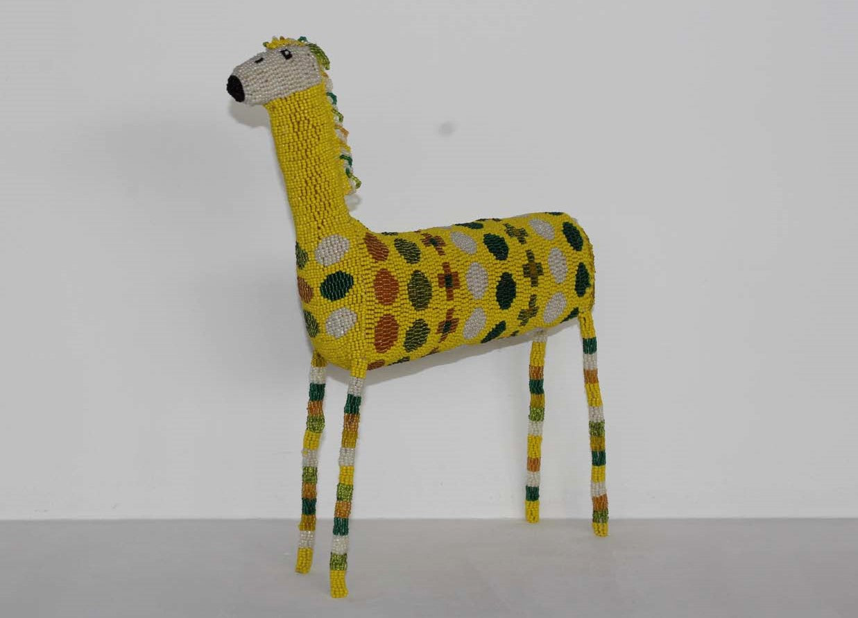 beaded giraffe art