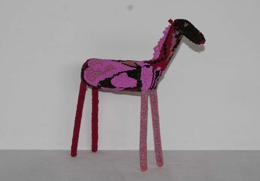 beaded giraffe art