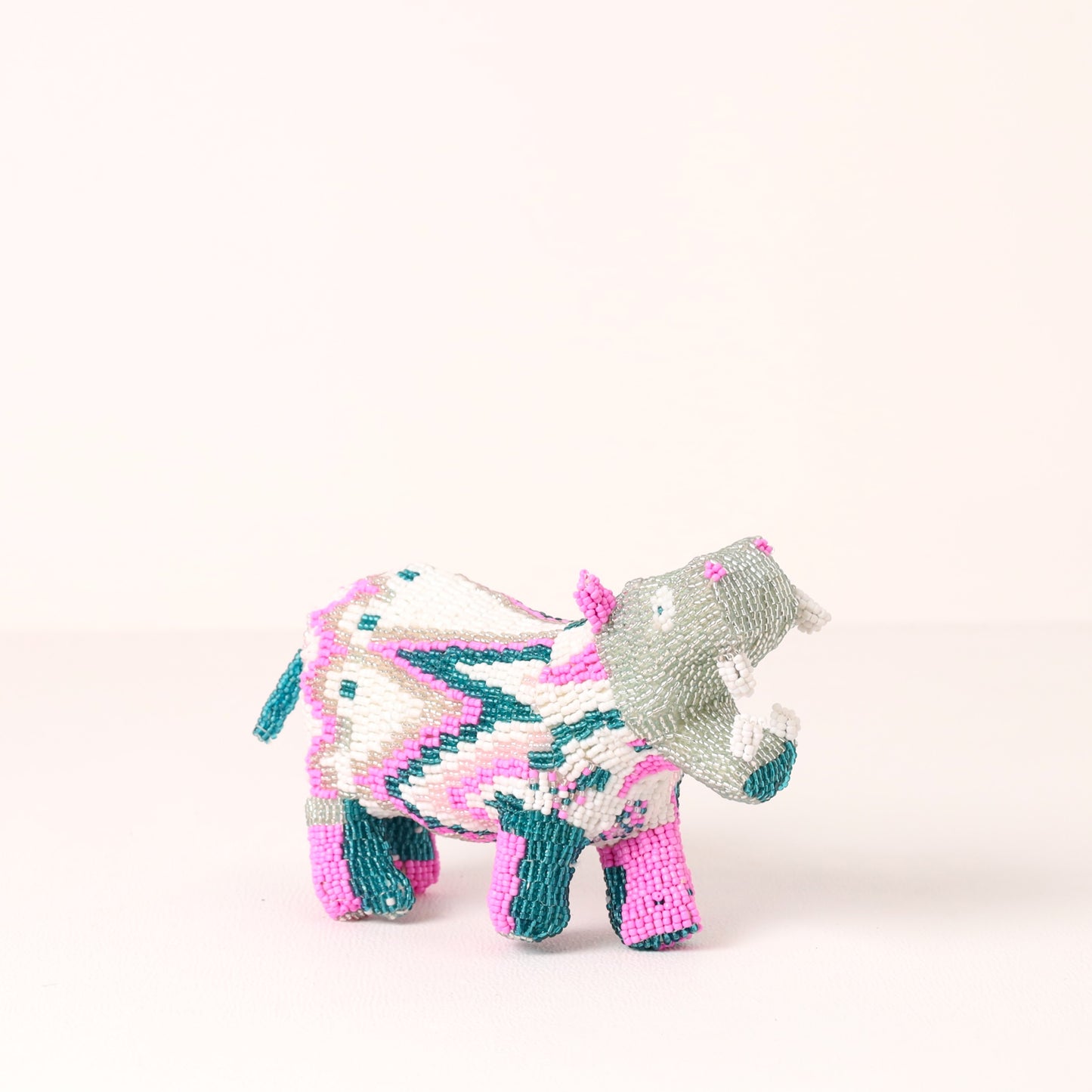 beaded hippo art