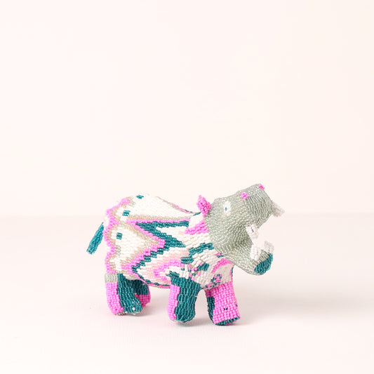beaded hippo art