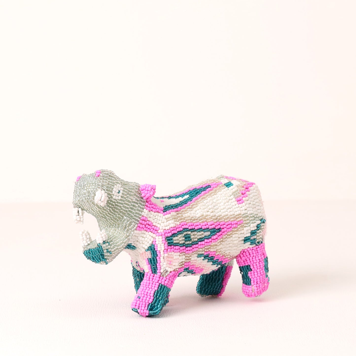 beaded hippo art