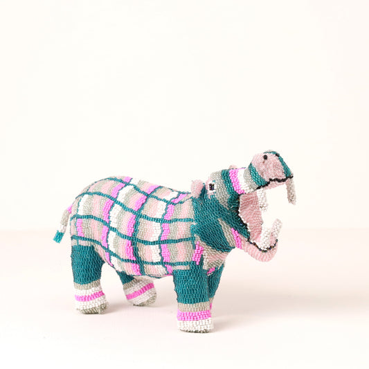beaded hippo art