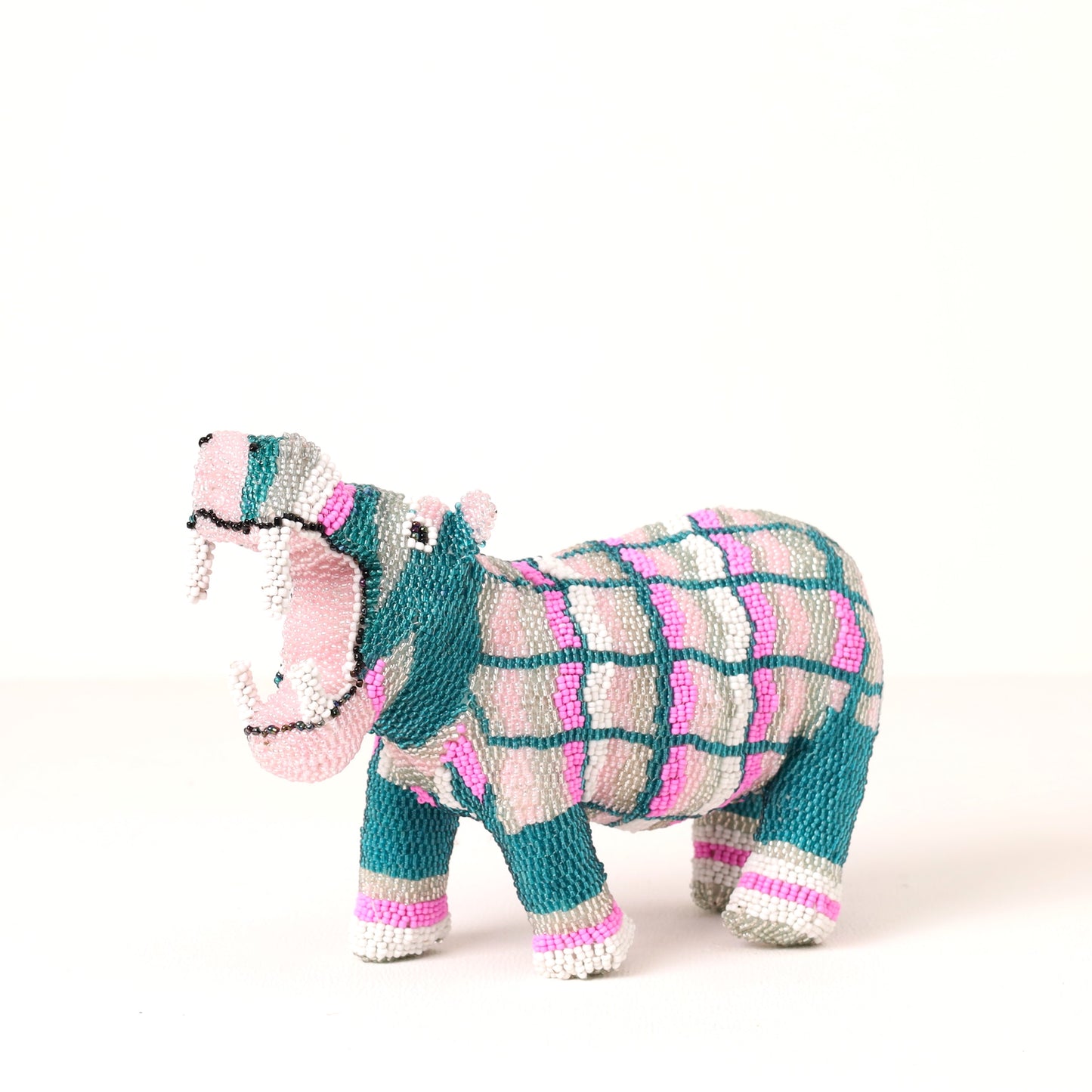 beaded hippo art