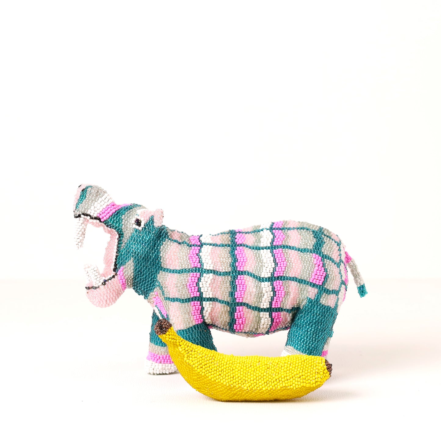 beaded hippo art
