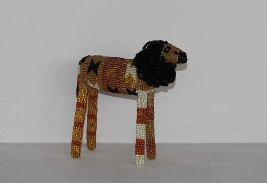 beaded lion art