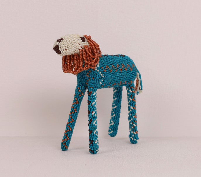 beaded lion art