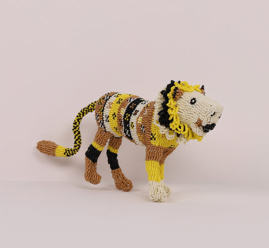 beaded lion art