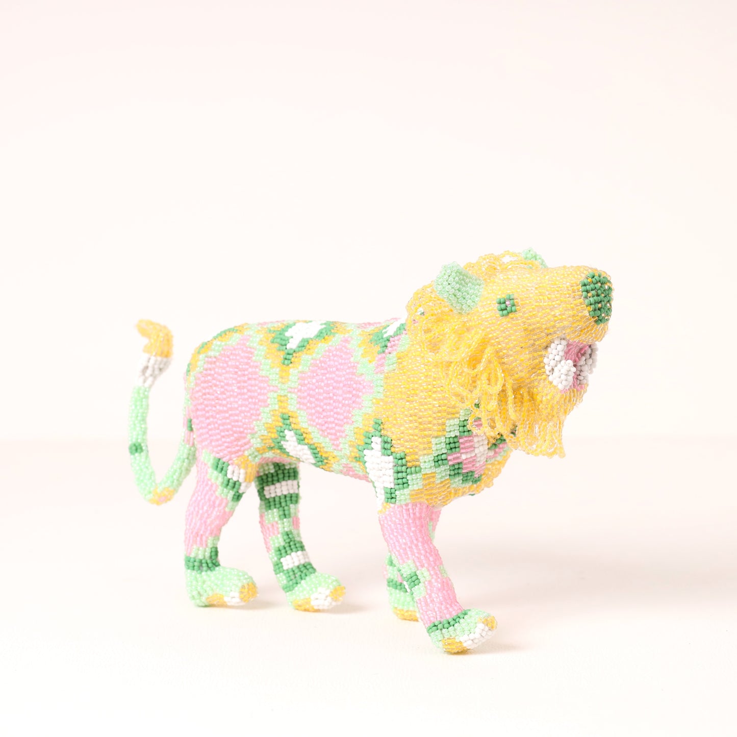 beaded lion art