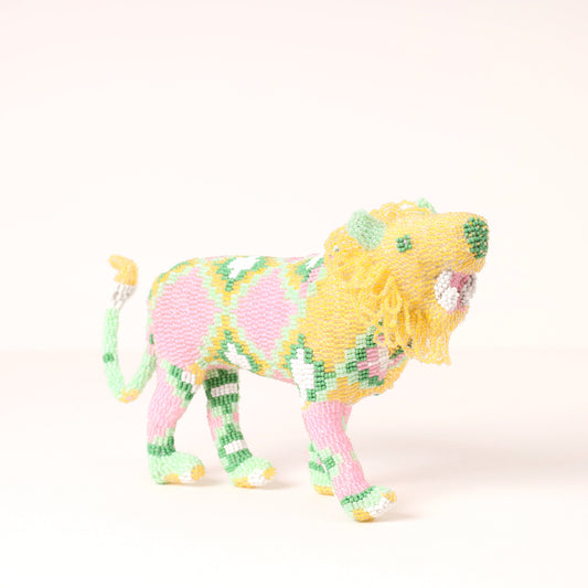 beaded lion art