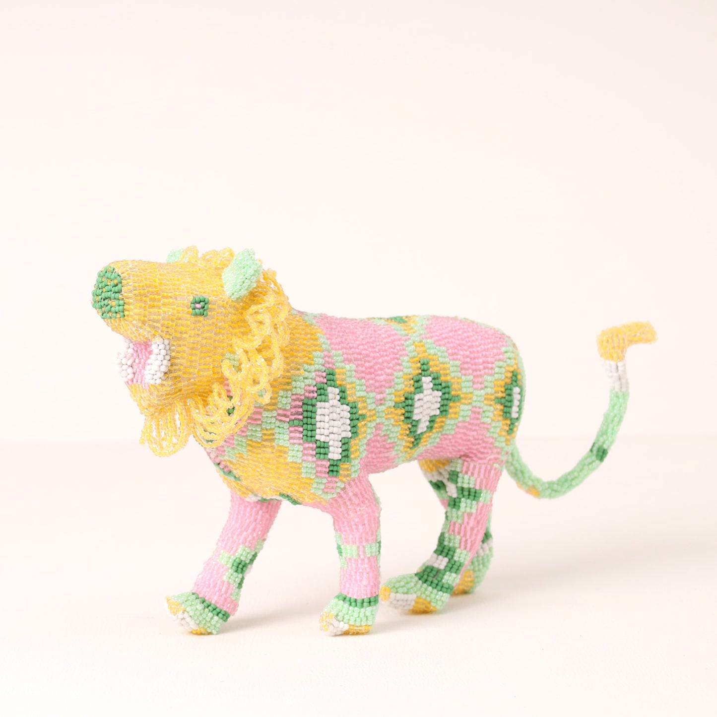beaded lion art